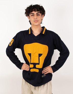 Jersey de Pumas de la UNAM conmemorativo manga larga Garra Azul fan para hombre