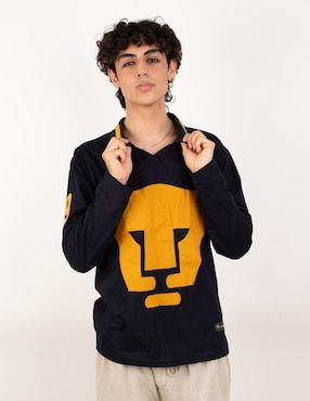 Jersey de Pumas de la UNAM conmemorativo manga larga Garra Azul fan para hombre