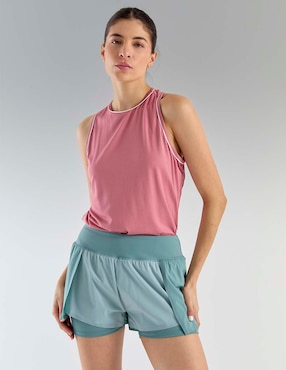 Short X10 efecto doble prenda para entrenamiento mujer