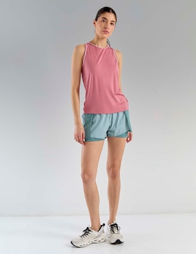 Short X10 efecto doble prenda para entrenamiento mujer
