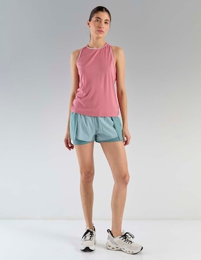Short X10 efecto doble prenda para entrenamiento mujer