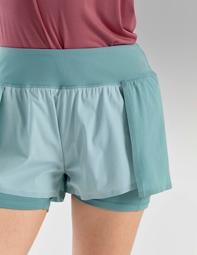 Short X10 efecto doble prenda para entrenamiento mujer