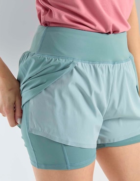 Short X10 efecto doble prenda para entrenamiento mujer