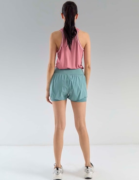 Short X10 efecto doble prenda para entrenamiento mujer