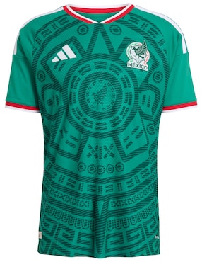 Jersey de Selección Nacional de México local authentic manga corta Mundial Adidas para hombre