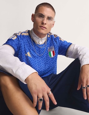 Jersey de Selección de fútbol de Italia local authentic manga corta Mundial Adidas jugador para hombre