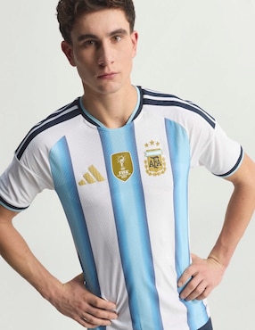 Jersey de Selección de fútbol de Argentina local authentic manga corta Mundial Adidas para hombre