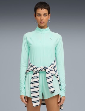 Playera deportiva para correr Puma W RUN VELOCITY CLOUDSPUN 14 ZIP de mujer