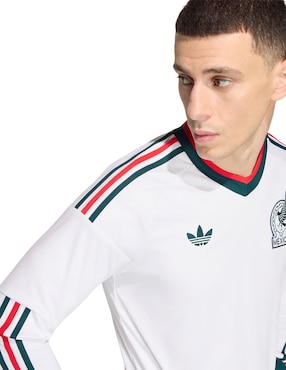 Jersey de Selección Nacional de México visitante manga larga Mundial Adidas fan para hombre