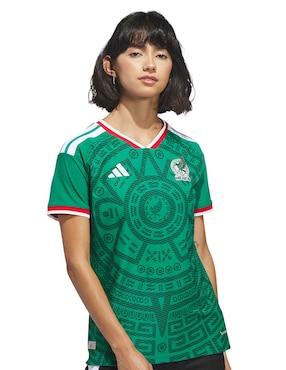 Jersey de Selección Nacional de México visitante authentic manga corta Mundial Adidas para mujer