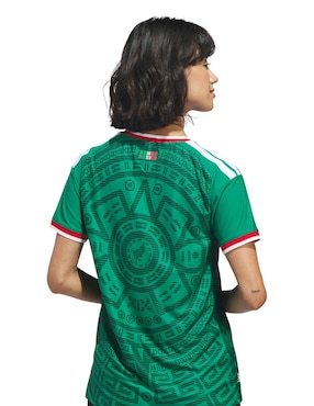 Jersey de Selección Nacional de México visitante authentic manga corta Mundial Adidas para mujer