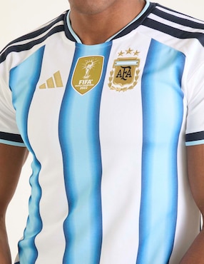 Jersey de Selección de fútbol de Argentina local manga corta Mundial Adidas para hombre