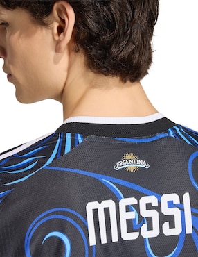 Jersey de Selección de Fútbol de Argentina visitante de Lionel Messi Mundial Adidas jugador para hombre