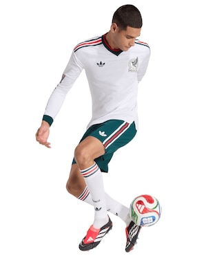 Jersey de Selección Nacional de México visitante manga larga Mundial Adidas jugador para hombre