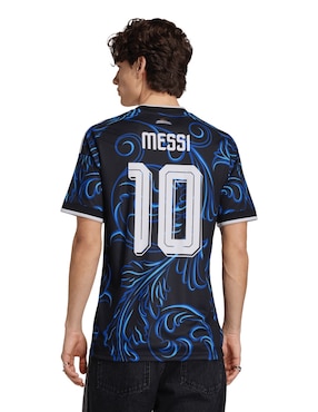 Jersey Selección de fútbol de Argentina visitante de Lionel Messi manga corta Mundial Adidas jugador para hombre