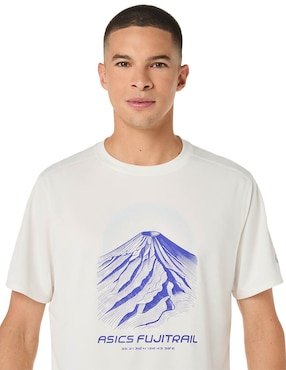 Playera deportiva para correr Asics Fujitrail Logo SS Top de hombre