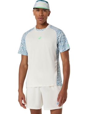 Playera deportiva para pádel Asics Padel Court All Over Print SS Top de hombre