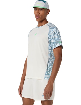 Playera deportiva para pádel Asics Padel Court All Over Print SS Top de hombre