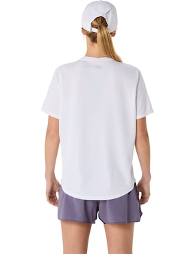 Playera deportiva para correr Asics Silver SS Top de mujer