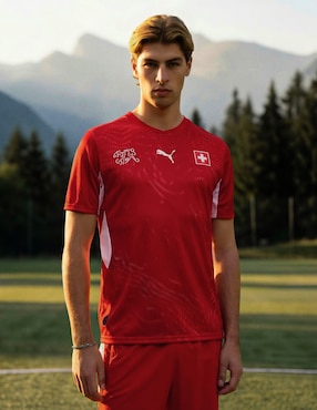 Jersey de Selección de Fútbol de Suiza local manga corta Mundial Puma para hombre
