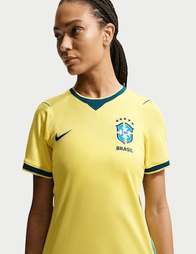 Jersey de selección de Fútbol de Brasil local manga corta Nike para mujer