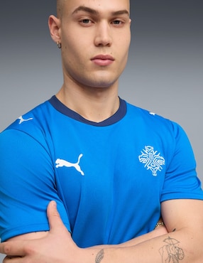 Jersey de Islandia local manga corta Mundial Puma para hombre