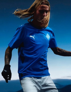 Jersey de Islandia local manga corta Mundial Puma para hombre