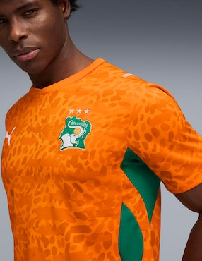 Jersey de Costa de marfil local manga corta Mundial Puma para hombre