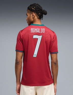 Jersey de Selección de fútbol de Portugal local de Ronaldo manga corta Mundial Puma para hombre