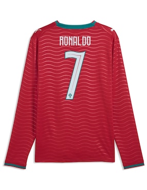 Jersey de Selección de fútbol de Portugal local de Ronaldo manga larga Mundial Puma para hombre