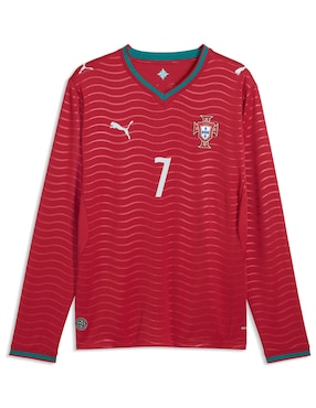 Jersey de Selección de fútbol de Portugal local de Ronaldo manga larga Mundial Puma para hombre