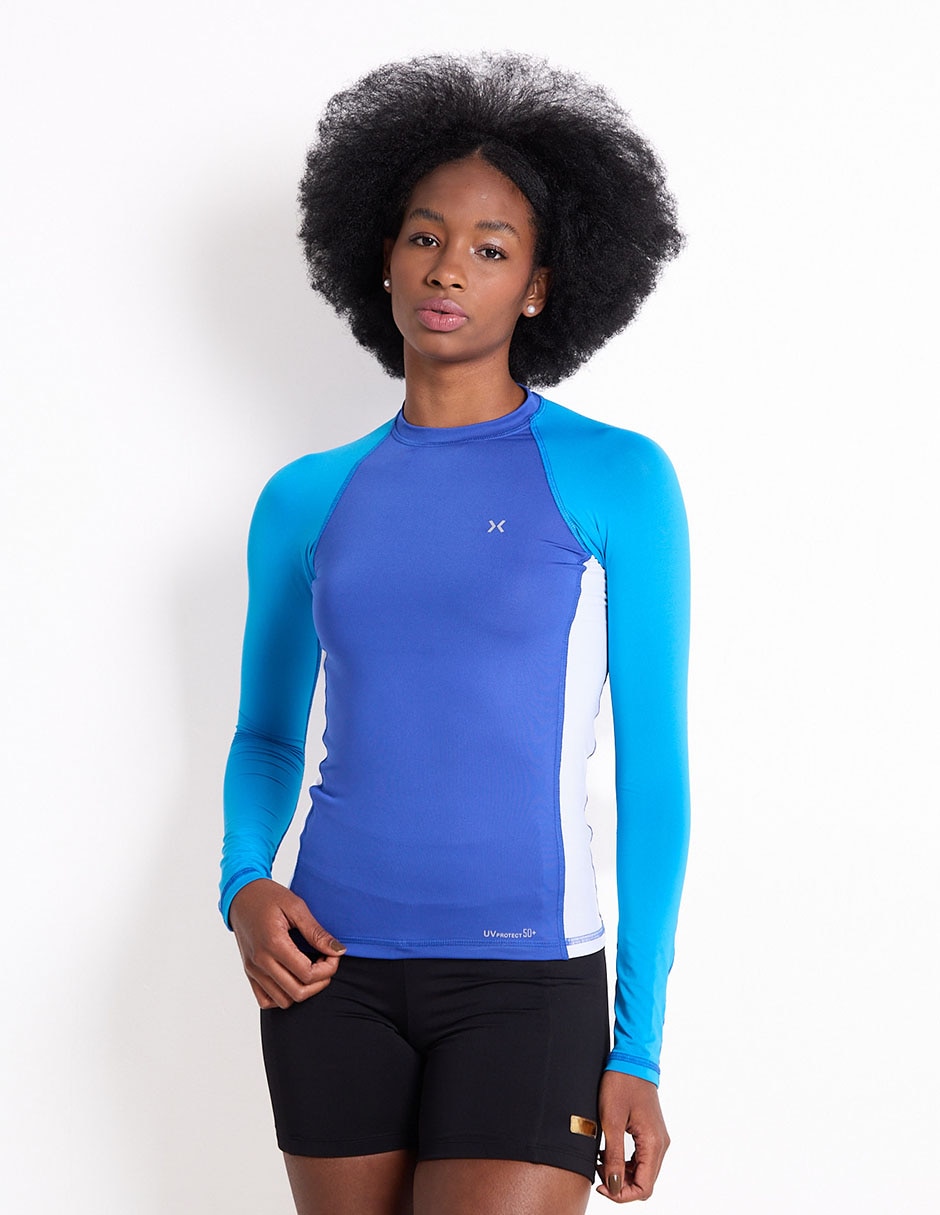 Wetshirt estampado bloques de color para mujer Wetshirt estampado bloques de color para mujer