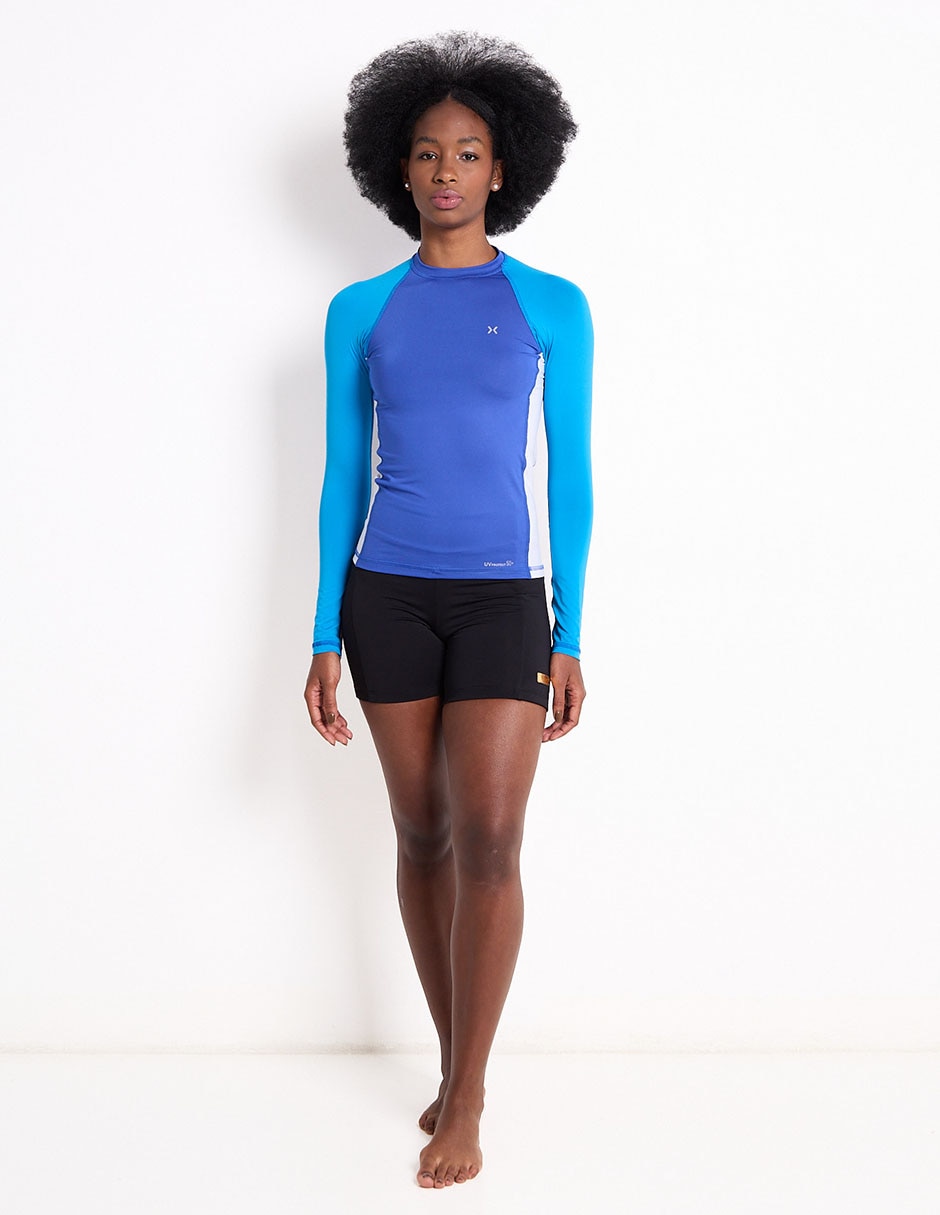 Wetshirt estampado bloques de color para mujer 3