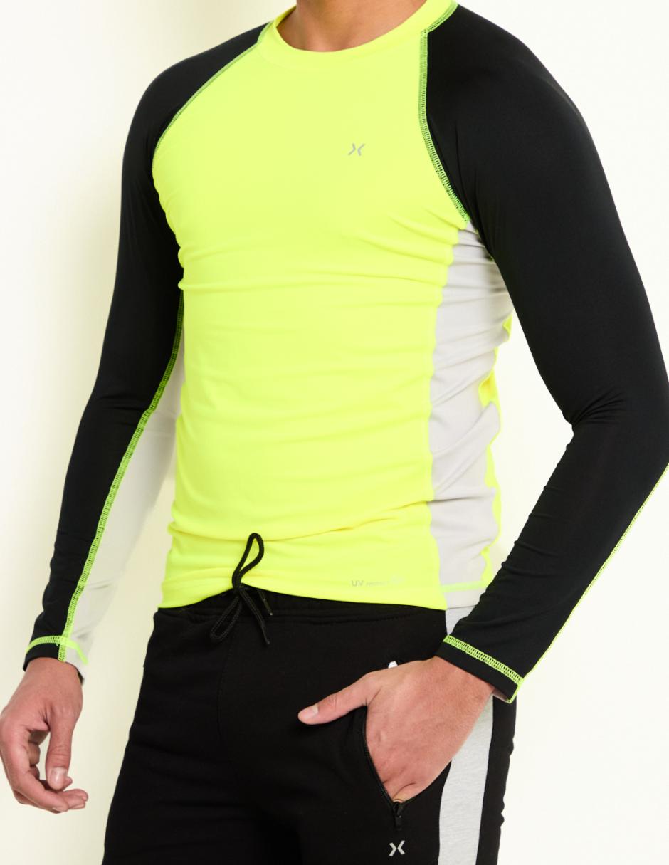 Wetshirt estampado bloques de color para hombre 4