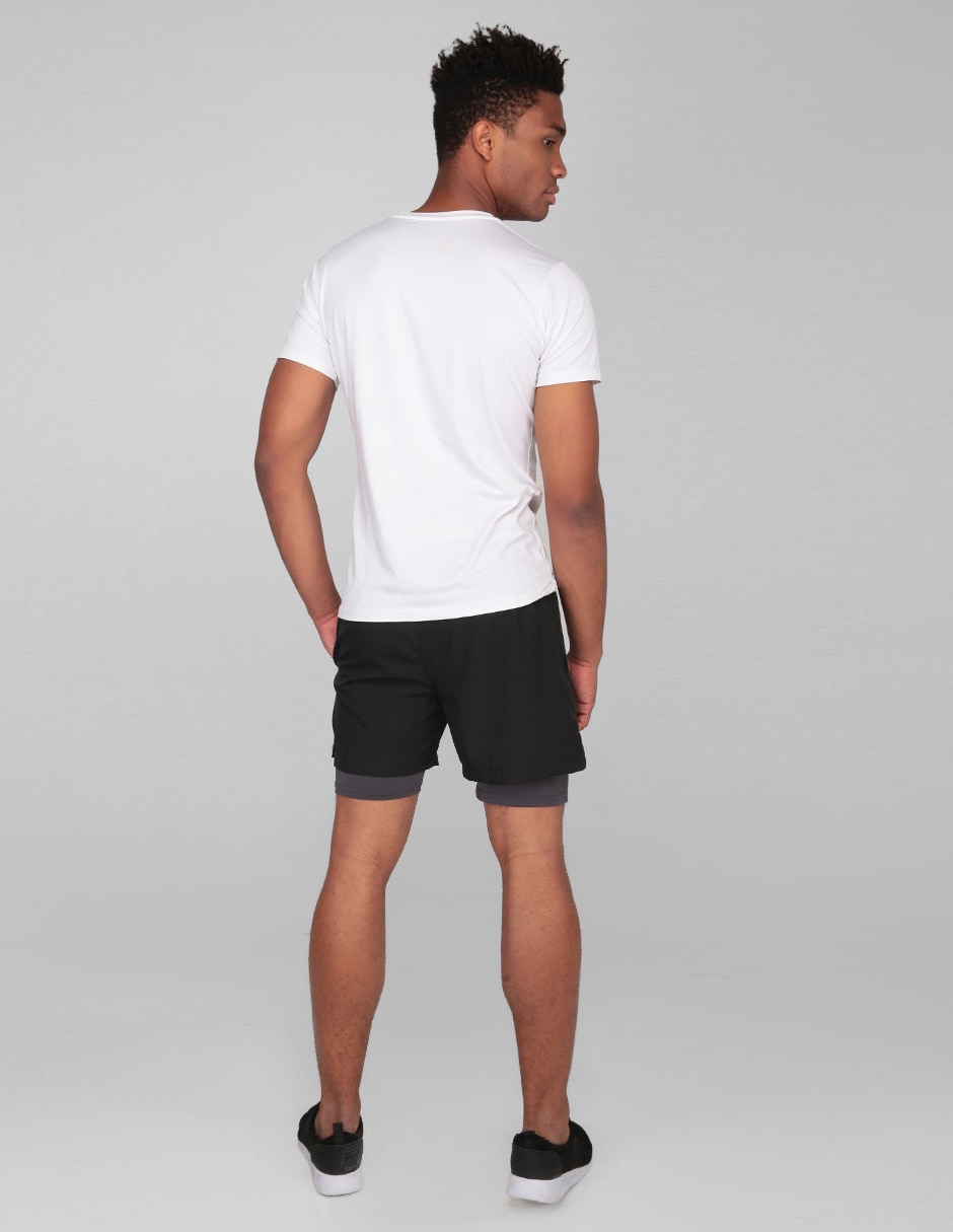 Short con efecto doble prenda X10 para correr hombre