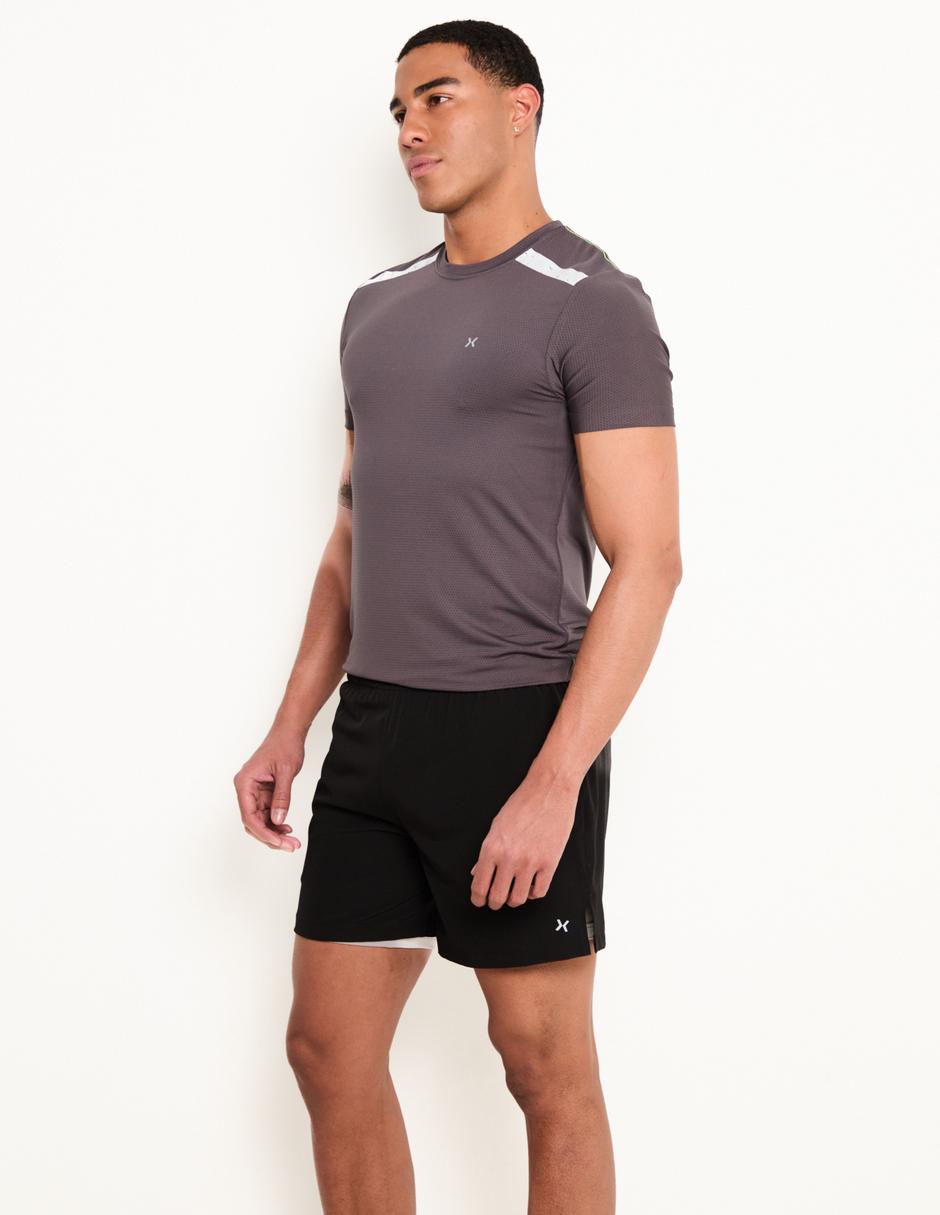 Short efecto doble prenda para entrenamiento hombre Short efecto doble prenda para entrenamiento hombre