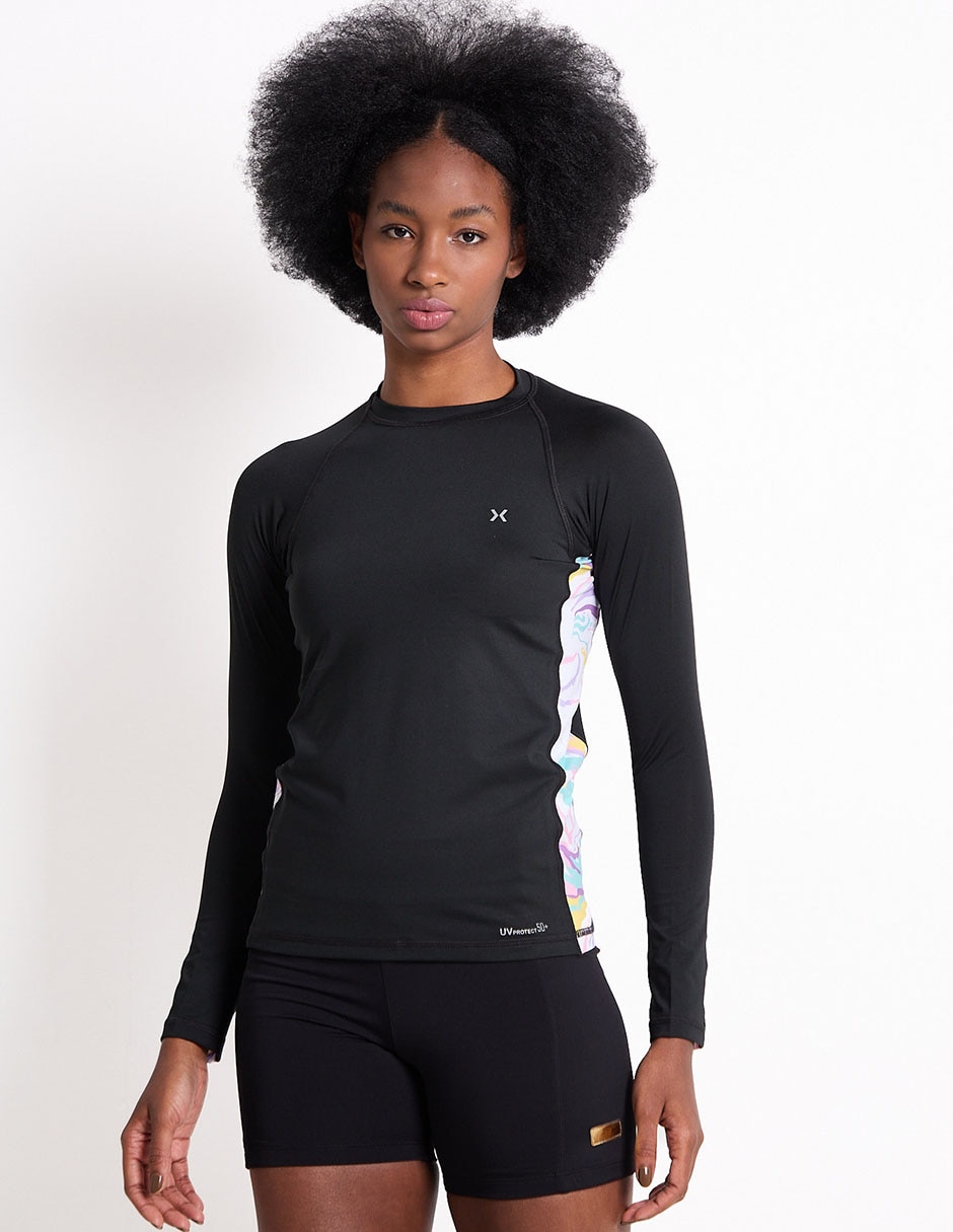 Wetshirt estampado bloques de color para mujer Wetshirt estampado bloques de color para mujer