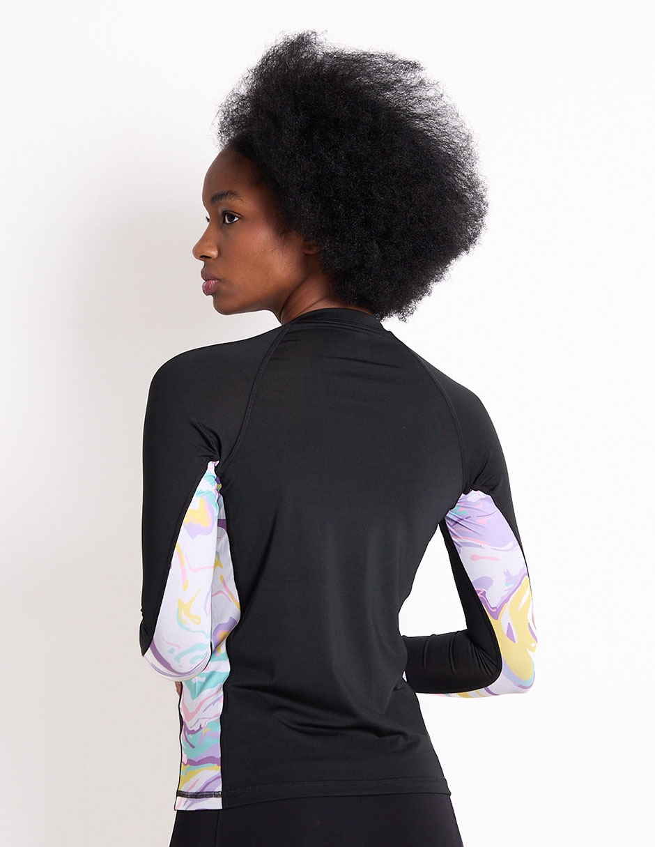Wetshirt estampado bloques de color para mujer 2