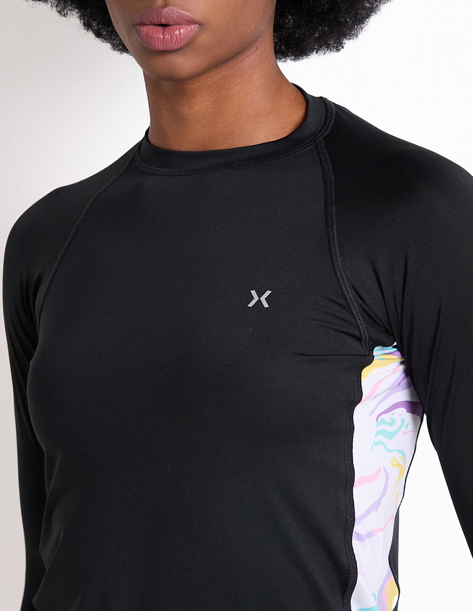 Wetshirt estampado bloques de color para mujer 4