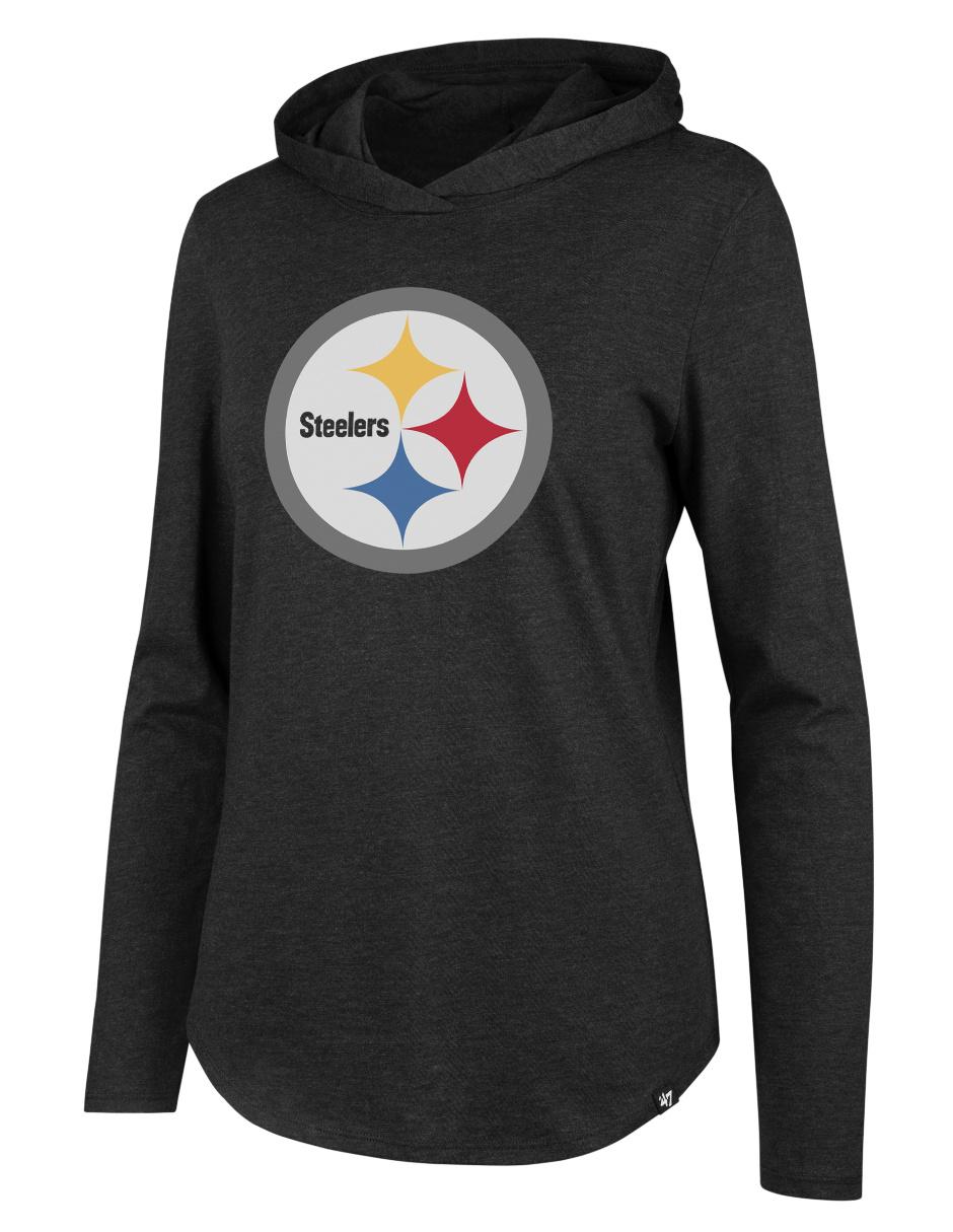 47 Brand / Women's Pittsburgh Steelers White Lizzy Cut Off Hoodie