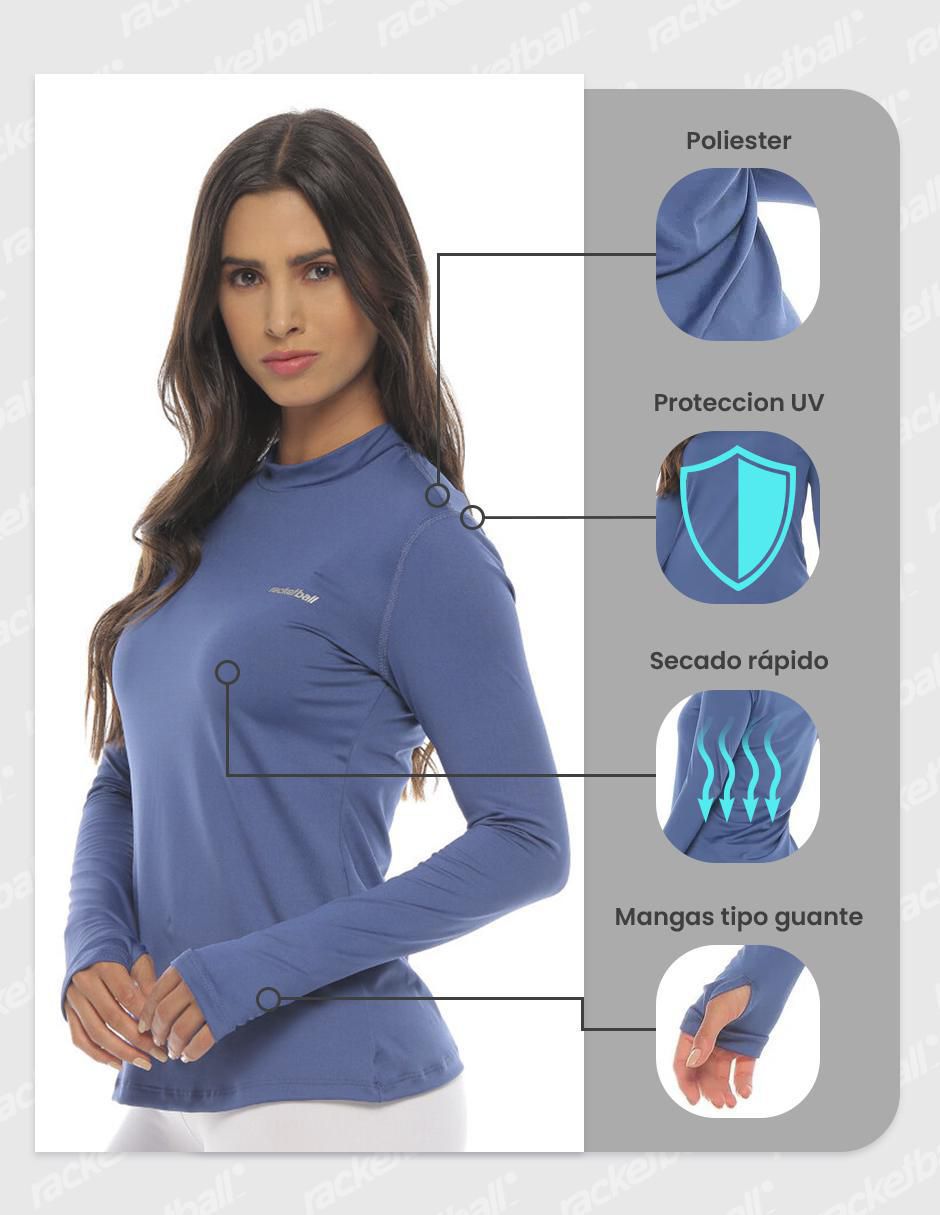 Playera manga larga cuello redondo para mujer 2
