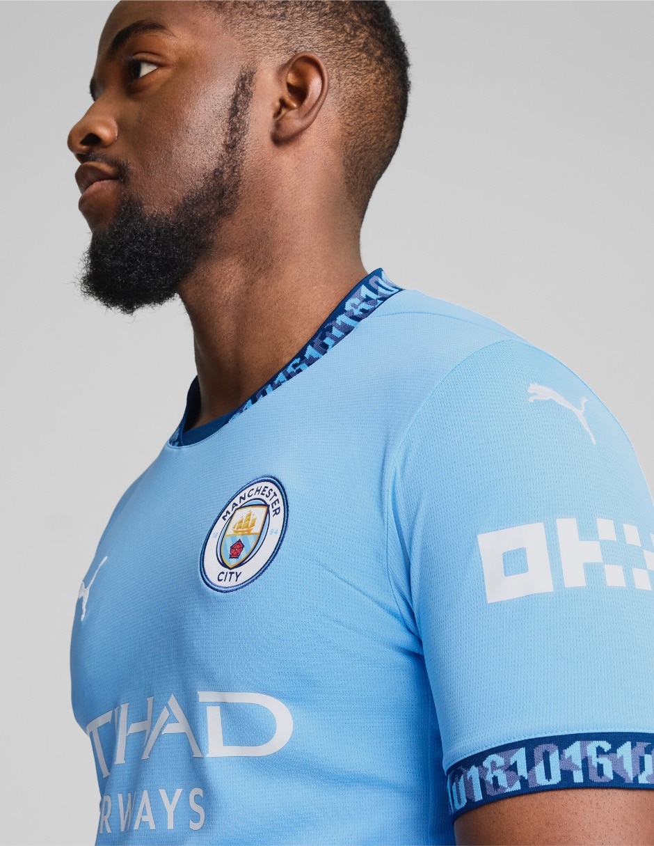 Jersey de Manchester City local manga corta  jugador para hombre 6