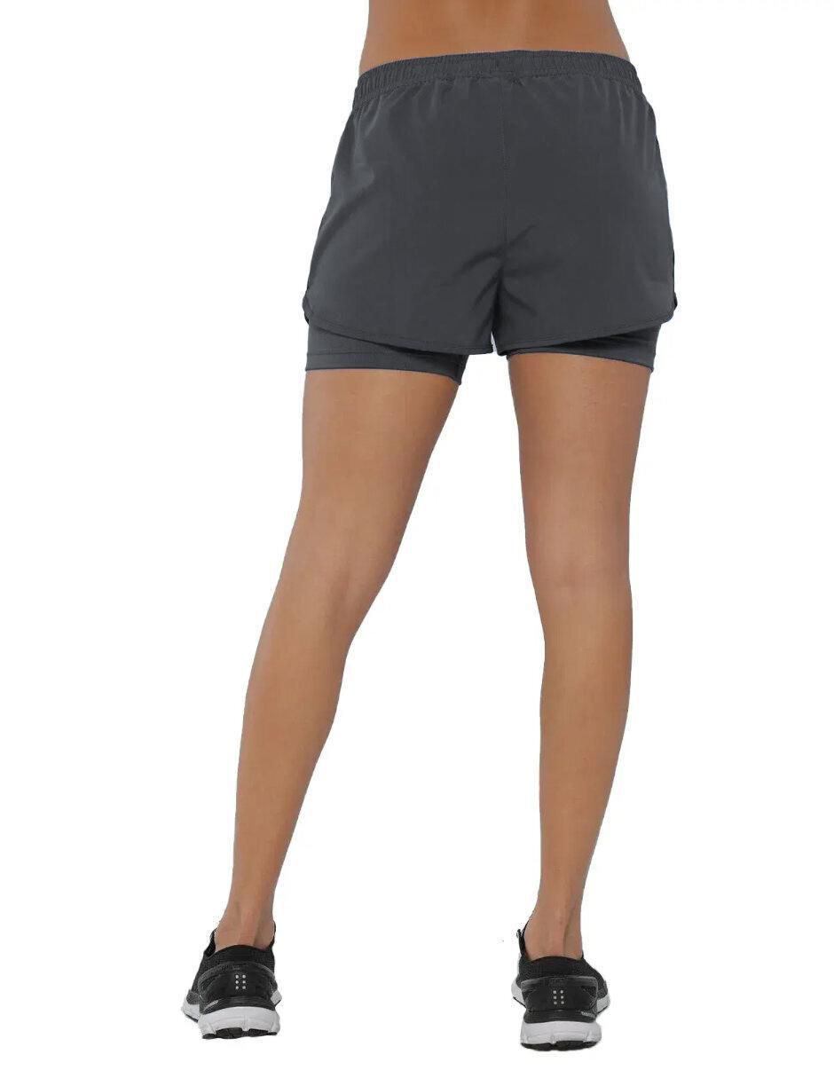 Short efecto doble prenda para entrenamiento mujer 3