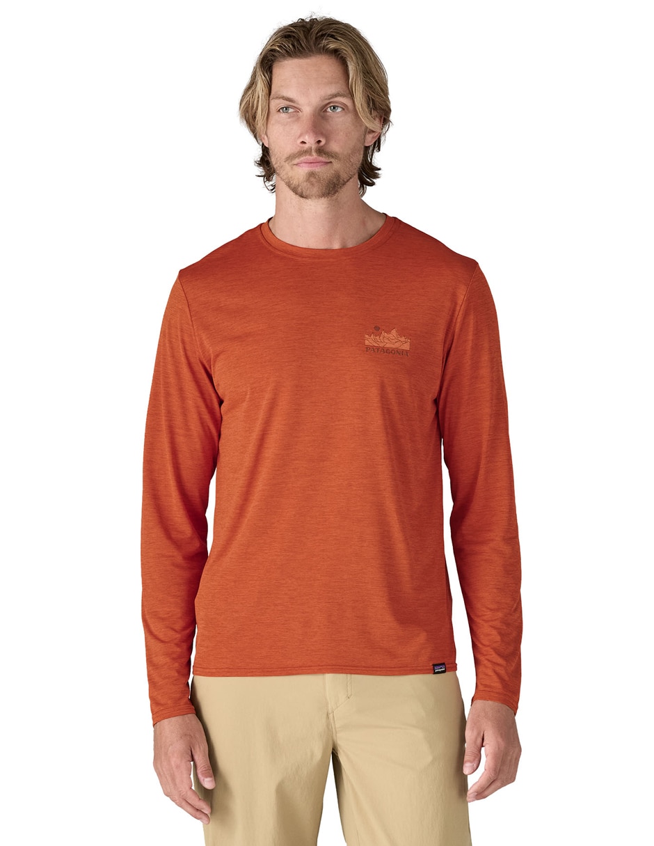 Playera deportiva outdoor L/S Cap Cool Daily Graphic de hombre