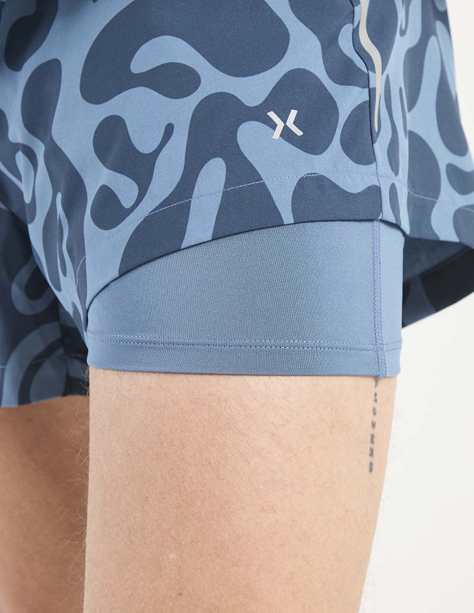 Short efecto doble prenda para correr hombre 5