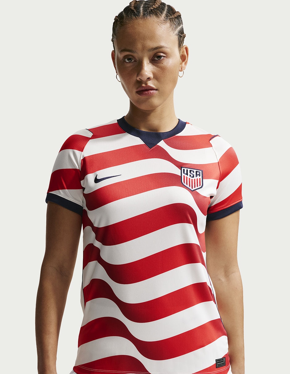 Jersey de Selección de fútbol de los Estados Unidos local manga corta fan para mujer Jersey de Selección de fútbol de los Estados Unidos local manga corta fan para mujer