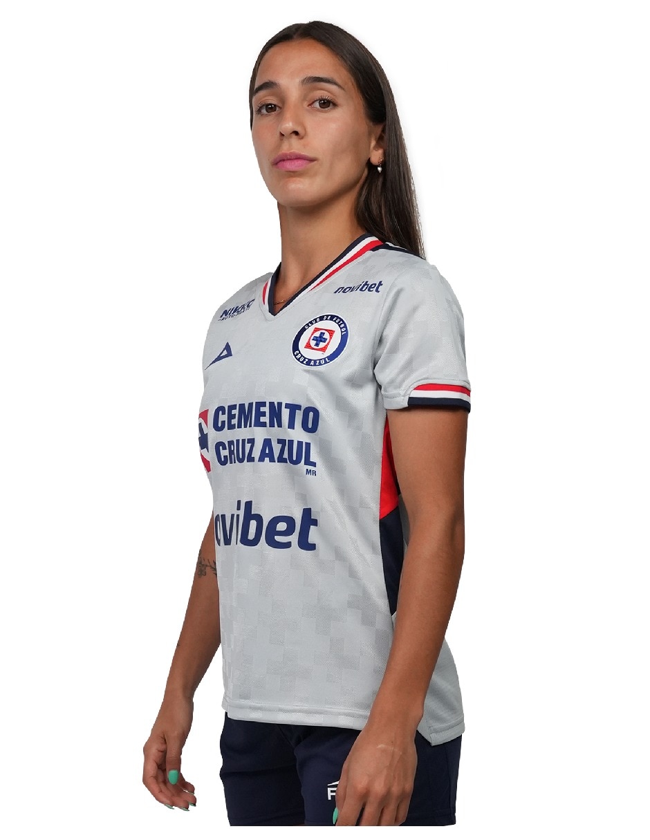 Jersey de Club de Fútbol Cruz Azul visitante manga corta   para mujer 3