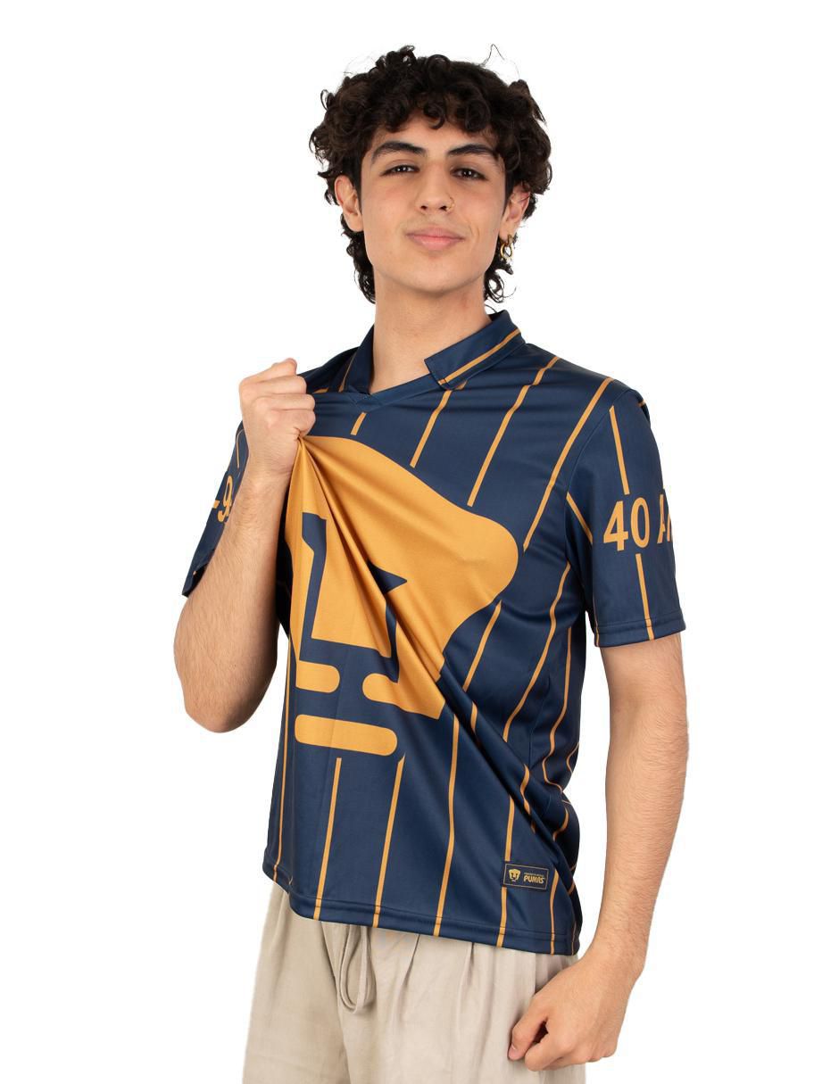 Jersey de Pumas de la UNAM conmemorativo manga larga garra azul hombre
