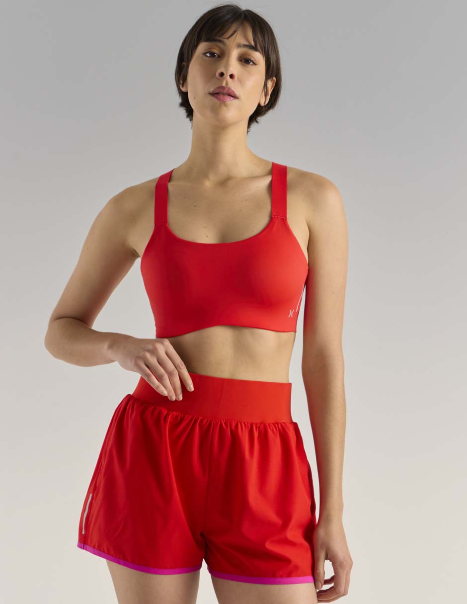 Short con malla con bolsillos para correr mujer