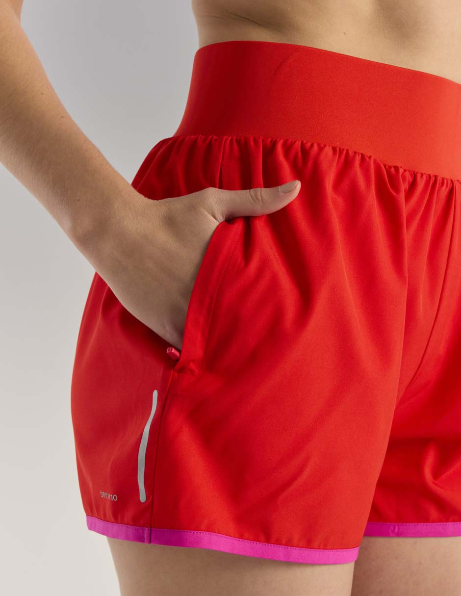 Short con malla con bolsillos X10 para correr mujer